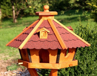 Produktbild von Vogelhaus XL aus Holz mit und ohne Ständer
