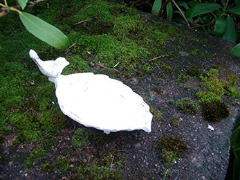 Produktbild von Vogeltränke aus Gusseisen Blatt massiv creme 16 cm