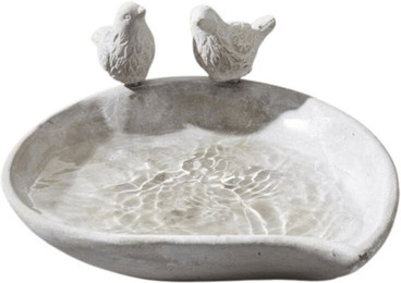 Produktbild von Vogeltränke Grau aus Zement mit Vogel-Figuren