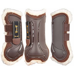 Produktbild von Vordere offene Gamaschen für Pferde mit Kunstfell T de T Design