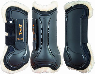 Produktbild von Vordere offene Gamaschen für Pferde mit Kunstfell T de T Design