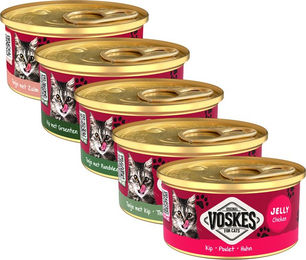 Voskes Gelee Katzennahrung - Huhn und Gemüse - 24 x 85 g – Bild 1 von 5