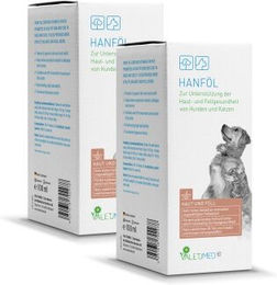 Valetumed Hanföl Haut-Fell-Supplement Nahrungsergänzung für Hunde und Katzen 2x 100ml - 2 x 100 ml – Bild 1 von 2