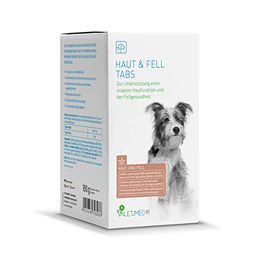 Produktbild von Valetumed Haut & Fell Tabletten für Hunde zur Unterstützung der Hautfunktion und Fellgesundheit 2x 180g - 180 g