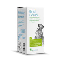 Valetumed Lachsöl Haut und Fell Supplement für Hunde und Katzen Hypoallergen 2x 100ml - 100 ml – Bild 1 von 2