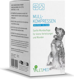 Produktbild von Valetumed Mullkompressen aus Baumwolle Weiß 10 x 10 cm 100 Stück