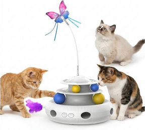 Vashoy Elektrisches Intelligenzspielzeug für Katzen aus ABS in Weiß 3-teiliges Set – Bild 1 von 4