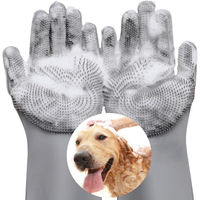 Produktbild von VavoPaw Silikon Fellpflege Handschuhe Bürste zur Enthaarung und Massage in Grau