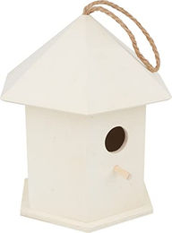 VBS Deko-Vogelhaus aus unbehandeltem Kiefernholz 6-eckig 21x22x15 cm – Bild 1 von 1