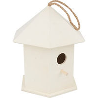 Produktbild von VBS Deko-Vogelhaus aus unbehandeltem Kiefernholz 6-eckig 21x22x15 cm