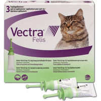 Produktbild von Vectra Felis Spot-On Flohmittel für Katzen Kitten 0,6 bis 10 kg 2 x 3 Pipetten