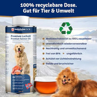 Produktbild von Veddelholzer Lachsöl Nahrungsergänzung für Hunde und Pferde mit Omega-3 zur Unterstützung von Haut, Fell und Immunsystem 1 Liter - 1 l