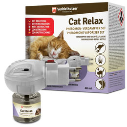 Veddelholzer Pheromone Katzen Diffusor Set mit 45ml Flakon zur Beruhigung in Weiß - 45 ml – Bild 1 von 11