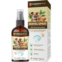 Produktbild von Veddelholzer Probiotisches Dentalspray Set für Hunde und Katzen mit Fingerzahnbürste und Enzymkomplex 150 ml