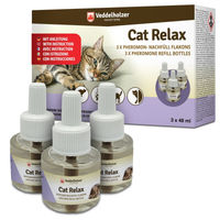 Produktbild von Veddelholzer Relax Cat Pheromone Katzen Nachfüllset mit 3 x 45ml Flakons zur Entspannung und Stressreduktion für Katzen - 3 x 45 ml