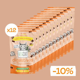VEGCAT Digestives Leckerli für erwachsene Katzen zur Unterstützung von Magen-Darm und Immunsystem 12 x 60g – Bild 1 von 1