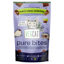 Produktbild von VEGCAT Pure Bites Hypoallergenes Katzenleckerli mit Fermentationsprotein 60 g