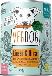VEGDOG Adult No. 1 Veganes Hund Nassfutter Linsen & Hirse 400g - 6 x 400 g – Bild 1 von 4