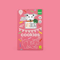 Produktbild von VEGDOG Birthday Cookies Belohnungssnack für Hunde vegan getreidefrei und glutenfrei 400g