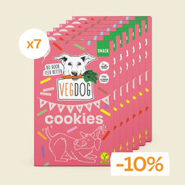 VegDog Birthday Cookies Vegan Getreidefrei Glutenfrei Belohnungssnack für Hunde 7 x 400g – Bild 1 von 1