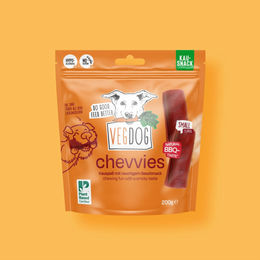 Produktbild von VEGDOG Chevvies Small Kausnack für Hunde hypoallergen ohne Farb- und Aromastoffe