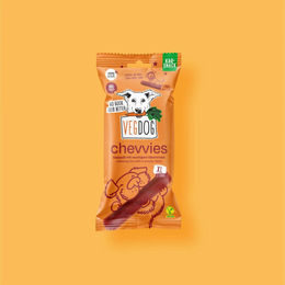 Produktbild von VEGDOG Chevvies XL Kausnack für mittelgroße bis große Hunde hypoallergen ohne Farb- und Aromastoffe 200g