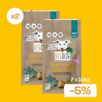 Produktbild von VEGDOG Farmer's Crunch Trockenfutter für Hunde Adult Vegan Hypoallergen 2 x 10kg