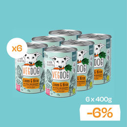 Produktbild von VEGDOG Hund Nassfutter Adult Linsen & Hirse Vegan Hypoallergen 6 x 400g