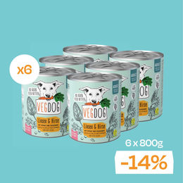 Produktbild von VEGDOG Hund Nassfutter Adult Linsen & Hirse Vegan Hypoallergen 6 x 800g