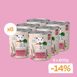 Produktbild von VEGDOG Hund Nassfutter Sensitive Vegan mit Lupinenprotein und Linsen Glutenfrei Adult 6 x 800g