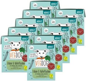 VEGDOG Hypoallergenes Hund Nassfutter Adult Erbsen und Haferflocken Tetra Pak 10x390 g - 10 x 390 g – Bild 1 von 8