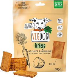 VEGDOG Jerkeys Veganer Belohnungssnack Hypoallergen 80 g - 9 x 80 g – Bild 1 von 5