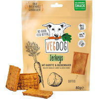 Produktbild von VEGDOG Jerkeys Veganer Belohnungssnack Hypoallergen 80 g - 9 x 80 g