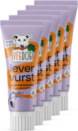 Produktbild von VEGDOG Leverwurst Belohnungssnack für Welpen hypoallergen ohne tierisches Protein 5 x 75 g