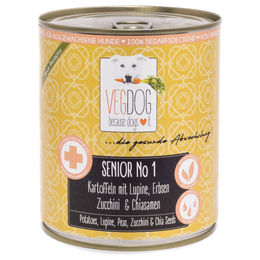 VEGDOG Senior No. 1 Veganes Hundefutter mit Stückchen in Sauce, 6 x 800 g - 6 x 800 g – Bild 1 von 3