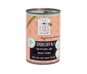 VEGDOG Sensibelchen No. 1 Veganes Hund Nassfutter mit Lupinenprotein für sensitive Hunde Adult 6x 800g - 6 x 800 g – Bild 1 von 6