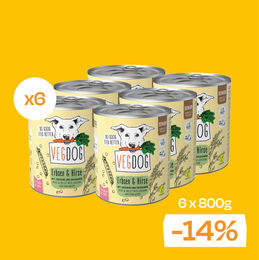 Produktbild von VEGDOG Vegan Nassfutter Senior Erbsen & Hirse ohne tierisches Protein 6 x 800g