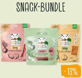 Produktbild von VEGDOG Vegan Snack-Bundle für Hunde ohne tierisches Protein 280g