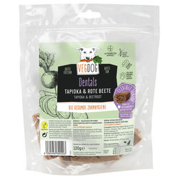 Vegdog Vegane Zahnpflege-Snacks Dentals mit Tapioka und Rote Beete für Hunde Adult 120 g - 7 x 120 g – Bild 1 von 5