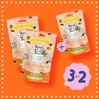 Produktbild von VegDog VegCat Digestives Nahrungsergänzung für erwachsene Katzen zur Unterstützung von Magen-Darm und Immunsystem 3 x 60g