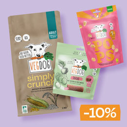 Produktbild von VEGDOG Vorteilsbox Adult Complete Bundle Simply Crunch mit Zahnpflege für Hunde