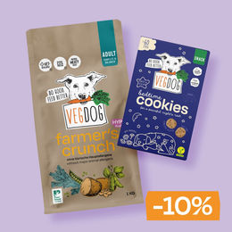 Produktbild von VEGDOG Vorteilsbox Daily Allrounder Bundle Farmer's Crunch Vegan Hundefutter