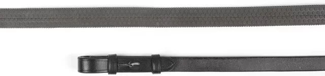 Velociti Gara Covered Zügel für Pferde aus Leder und Gummi Schwarz 5/8" – Bild 1 von 2