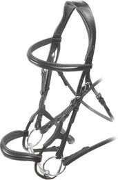 Velociti Rapida Gepolsterte Roll-Equitation-Brautkappe für Ponys aus Leder in Schwarz – Bild 1 von 1
