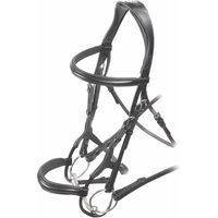 Produktbild von Velociti Rapida Gepolsterte Roll-Equitation-Brautkappe für Ponys aus Leder in Schwarz