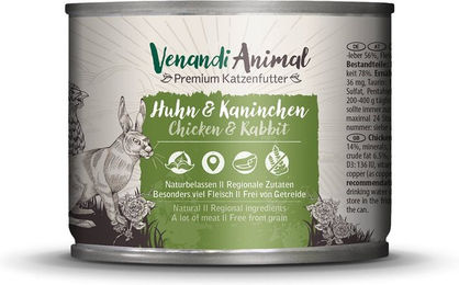 Produktbild von Venandi Animal Hundefutter Huhn und Kaninchen getreidefrei und ohne Zucker 24x200g