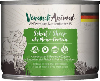 Produktbild von Venandi Animal Hundefutter Schaf Monoprotein mit hohem Fleischanteil 24x200g