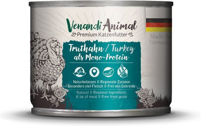 Produktbild von Venandi Animal Hundefutter Truthahn Monoprotein Sensitive 6x200g
