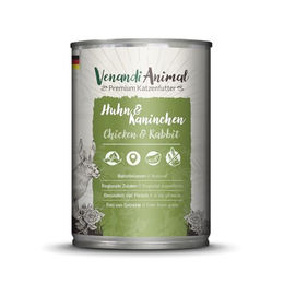 Venandi Animal Katzen Nassfutter Huhn und Kaninchen Adult 6 x 400g Getreidefrei ohne Farb- und Aromastoffe - 6 x 400 g – Bild 1 von 5
