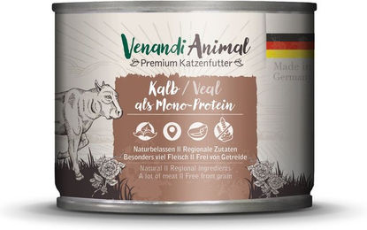 Venandi Animal Katzen Nassfutter Kalb Monoprotein Sensitive Adult 6 x 200 g - 6 x 200 g – Bild 1 von 5